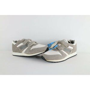 NOS Vintage 80s Rockabilly Mens 9.5 Wide Suede Nylon Strap Shoes Sneakers Gray